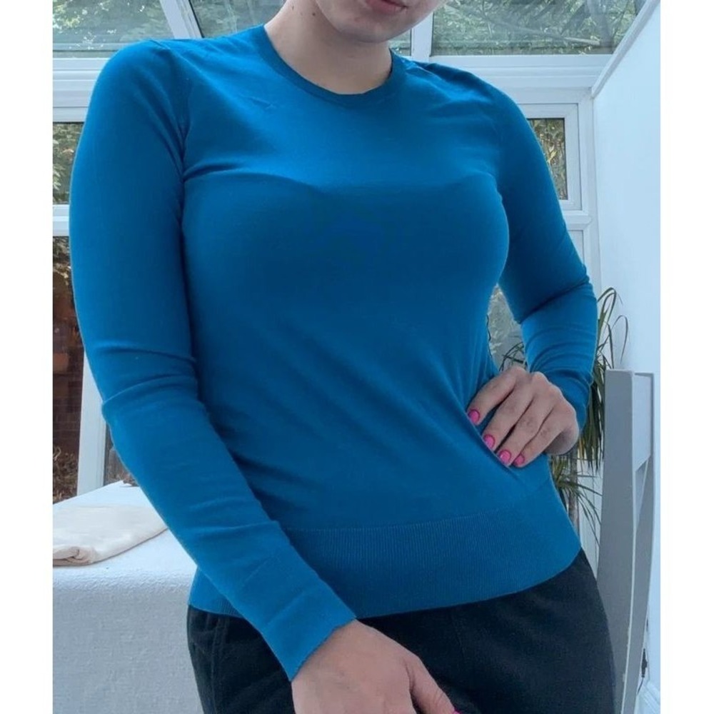 Dolce & Gabbana Silk Crewneck Sweater Teal Blue Made in Italy FN016K F68A8